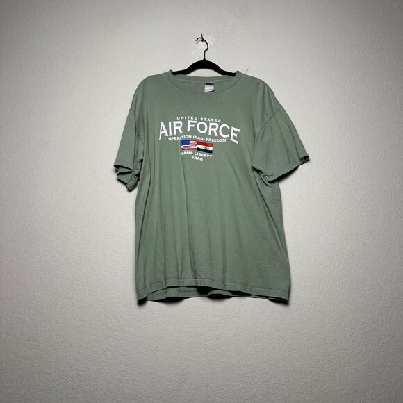 VTG United States Military Air Force Operation Iraqi Freedom Shirt Men XL Green - Picture 1 of 6